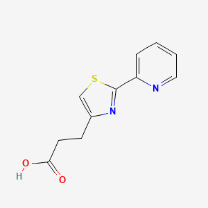 molecular formula C11H10N2O2S B7844919 3-[2-(Pyridin-2-yl)-1,3-thiazol-4-yl]propanoic acid 