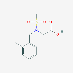 molecular formula C11H15NO4S B7845048 {N-[(2-Methylphenyl)methyl]methanesulfonamido}acetic acid 