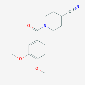 molecular formula C15H18N2O3 B7845065 1-(3,4-Dimethoxybenzoyl)piperidine-4-carbonitrile 