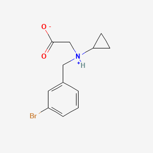 molecular formula C12H14BrNO2 B7845072 2-[(3-Bromophenyl)methyl-cyclopropylazaniumyl]acetate 