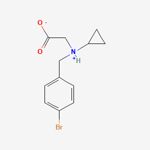 molecular formula C12H14BrNO2 B7845073 2-[(4-Bromophenyl)methyl-cyclopropylazaniumyl]acetate 