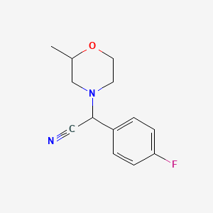 molecular formula C13H15FN2O B7845160 2-(4-Fluorophenyl)-2-(2-methylmorpholin-4-yl)acetonitrile 