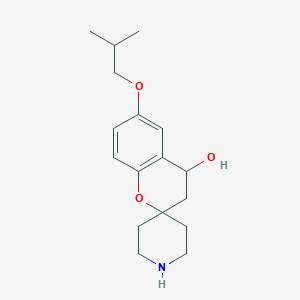 molecular formula C17H25NO3 B7845174 6-Isobutoxy-3,4-dihydrospiro[chromene-2,4'-piperidin]-4-ol 
