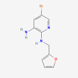 molecular formula C10H10BrN3O B7845337 5-bromo-2-N-(furan-2-ylmethyl)pyridine-2,3-diamine 