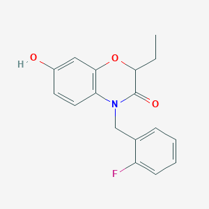 molecular formula C17H16FNO3 B7845380 2-Ethyl-4-[(2-fluorophenyl)methyl]-7-hydroxy-1,4-benzoxazin-3-one 