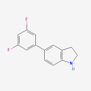 molecular formula C14H11F2N B7845674 5-(3,5-Difluorophenyl)indoline 