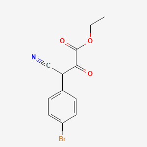 molecular formula C12H10BrNO3 B7845786 3-Cyano-3-(4-bromophenyl)-2-ketopropionic acid ethyl ester CAS No. 104997-51-5