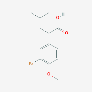 molecular formula C13H17BrO3 B7845807 2-(3-Bromo-4-methoxyphenyl)-4-methylpentanoic acid 