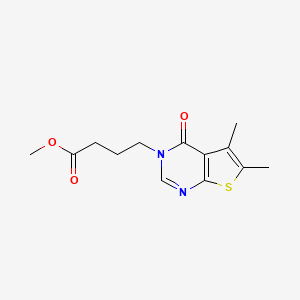 molecular formula C13H16N2O3S B7845832 methyl4-{5,6-dimethyl-4-oxo-3H,4H-thieno[2,3-d]pyrimidin-3-yl}butanoate 