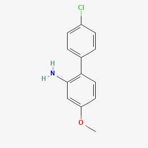 molecular formula C13H12ClNO B7845904 4'-Chloro-4-methoxy-[1,1'-biphenyl]-2-amine 