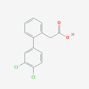molecular formula C14H10Cl2O2 B7845910 2-[2-(3,4-Dichlorophenyl)phenyl]acetic acid 