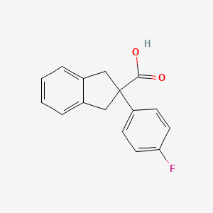 molecular formula C16H13FO2 B7845912 2-(4-Fluorophenyl)-2,3-dihydro-1H-indene-2-carboxylic acid 