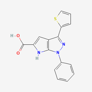 molecular formula C16H11N3O2S B7845937 1-phenyl-3-thiophen-2-yl-6H-pyrrolo[2,3-c]pyrazole-5-carboxylic acid 