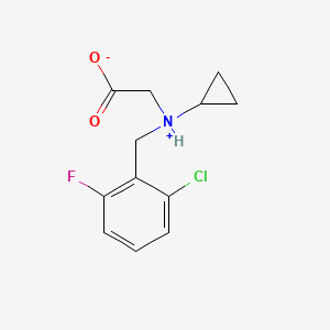 molecular formula C12H13ClFNO2 B7846172 2-[(2-Chloro-6-fluorophenyl)methyl-cyclopropylazaniumyl]acetate 
