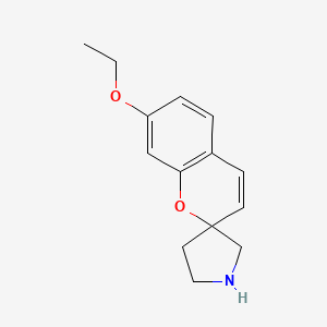 molecular formula C14H17NO2 B7846223 7-Ethoxyspiro[chromene-2,3'-pyrrolidine] 