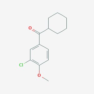 molecular formula C14H17ClO2 B7846315 (3-Chloro-4-methoxyphenyl)(cyclohexyl)methanone 