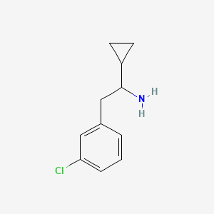 molecular formula C11H14ClN B7846480 2-(3-Chlorophenyl)-1-cyclopropylethan-1-amine 