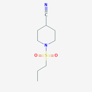 molecular formula C9H16N2O2S B7846524 1-(Propane-1-sulfonyl)piperidine-4-carbonitrile 