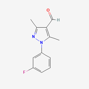 molecular formula C12H11FN2O B7846534 1-(3-Fluorophenyl)-3,5-dimethylpyrazole-4-carbaldehyde 
