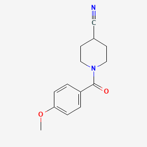 molecular formula C14H16N2O2 B7846639 1-(4-Methoxybenzoyl)piperidine-4-carbonitrile 