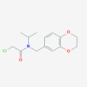 molecular formula C14H18ClNO3 B7846657 2-Chloro-N-(2,3-dihydro-benzo[1,4]dioxin-6-ylmethyl)-N-isopropyl-acetamide 