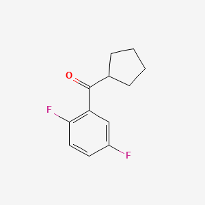 molecular formula C12H12F2O B7846686 2,5-Difluorophenyl cyclopentyl ketone 
