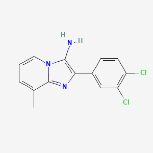 molecular formula C14H11Cl2N3 B7846798 2-(3,4-Dichlorophenyl)-8-methylimidazo[1,2-a]pyridin-3-amine 