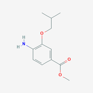 molecular formula C12H17NO3 B7846810 Methyl 4-amino-3-isobutoxybenzoate 