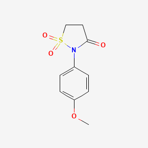 molecular formula C10H11NO4S B7846827 2-(4-Methoxyphenyl)-1$l^{6},2-thiazolidine-1,1,3-trione 