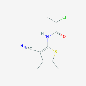 molecular formula C10H11ClN2OS B7846843 2-chloro-N-(3-cyano-4,5-dimethylthiophen-2-yl)propanamide 