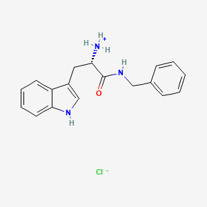 [(2S)-1-(benzylamino)-3-(1H-indol-3-yl)-1-oxopropan-2-yl]azanium;chloride