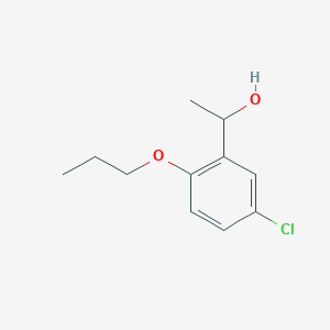 molecular formula C11H15ClO2 B7847121 1-(3-Chloro-6-n-propoxyphenyl)ethanol 
