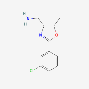 molecular formula C11H11ClN2O B7847173 1-[2-(3-Chlorophenyl)-5-methyl-1,3-oxazol-4-yl]methanamine 