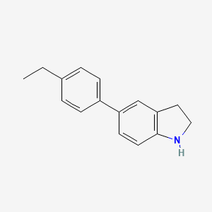 molecular formula C16H17N B7847186 5-(4-ethylphenyl)-2,3-dihydro-1H-indole 
