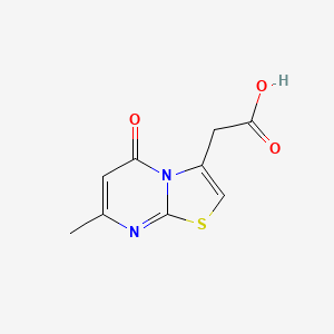 molecular formula C9H8N2O3S B7847189 2-(7-Methyl-5-oxo-5H-thiazolo[3,2-a]pyrimidin-3-yl)acetic acid 