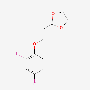 molecular formula C11H12F2O3 B7847215 2-[2-(2,4-Difluoro-phenoxy)ethyl]-1,3-dioxolane 