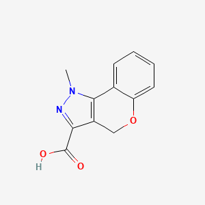 molecular formula C12H10N2O3 B7847232 1-Methyl-1,4-dihydrochromeno[4,3-c]pyrazole-3-carboxylic acid 