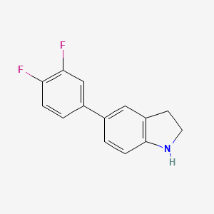 molecular formula C14H11F2N B7847240 5-(3,4-Difluorophenyl)indoline 