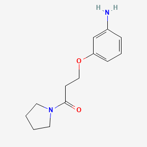 molecular formula C13H18N2O2 B7847266 3-(3-Aminophenoxy)-1-(pyrrolidin-1-yl)propan-1-one 