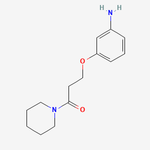 molecular formula C14H20N2O2 B7847298 3-(3-Aminophenoxy)-1-(piperidin-1-yl)propan-1-one 