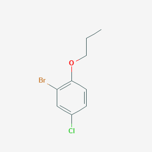 molecular formula C9H10BrClO B7847300 2-Bromo-4-chloro-1-propoxybenzene 