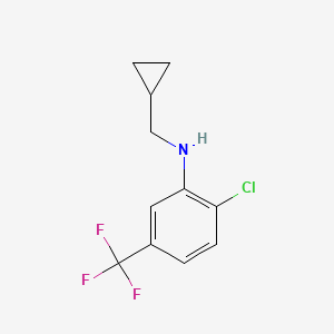 molecular formula C11H11ClF3N B7847305 2-chloro-N-(cyclopropylmethyl)-5-(trifluoromethyl)aniline 