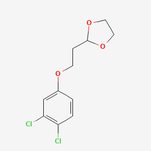 molecular formula C11H12Cl2O3 B7847331 2-[2-(3,4-Dichloro-phenoxy)ethyl]-1,3-dioxolane 