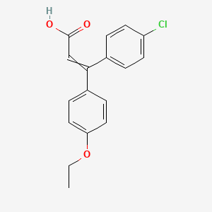 molecular formula C17H15ClO3 B7847404 3-(4-Chlorophenyl)-3-(4-ethoxyphenyl)prop-2-enoic acid 