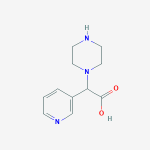 molecular formula C11H15N3O2 B7847518 2-Piperazin-1-yl-2-pyridin-3-ylacetic acid 