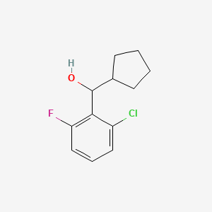 molecular formula C12H14ClFO B7847536 Cyclopentyl (2-chloro-6-fluorophenyl)methanol 