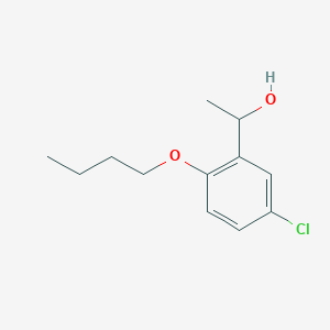 molecular formula C12H17ClO2 B7847541 1-(2-Butoxy-5-chlorophenyl)ethanol 
