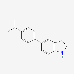 molecular formula C17H19N B7847566 5-[4-(Propan-2-yl)phenyl]-2,3-dihydro-1H-indole 