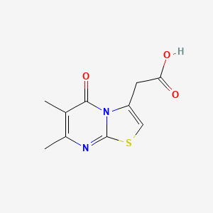 molecular formula C10H10N2O3S B7847578 2-(6,7-dimethyl-5-oxo-5H-[1,3]thiazolo[3,2-a]pyrimidin-3-yl)acetic acid 