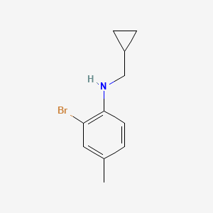 molecular formula C11H14BrN B7847589 2-bromo-N-(cyclopropylmethyl)-4-methylaniline 